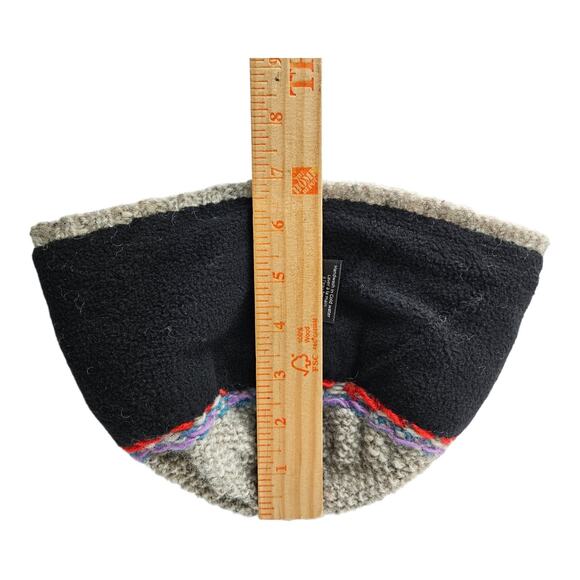 LOST HORIZONS Women's Beanie Hat Hand Knit Wool Nepal Embroidered Fleece Lined - Picture 6 of 7